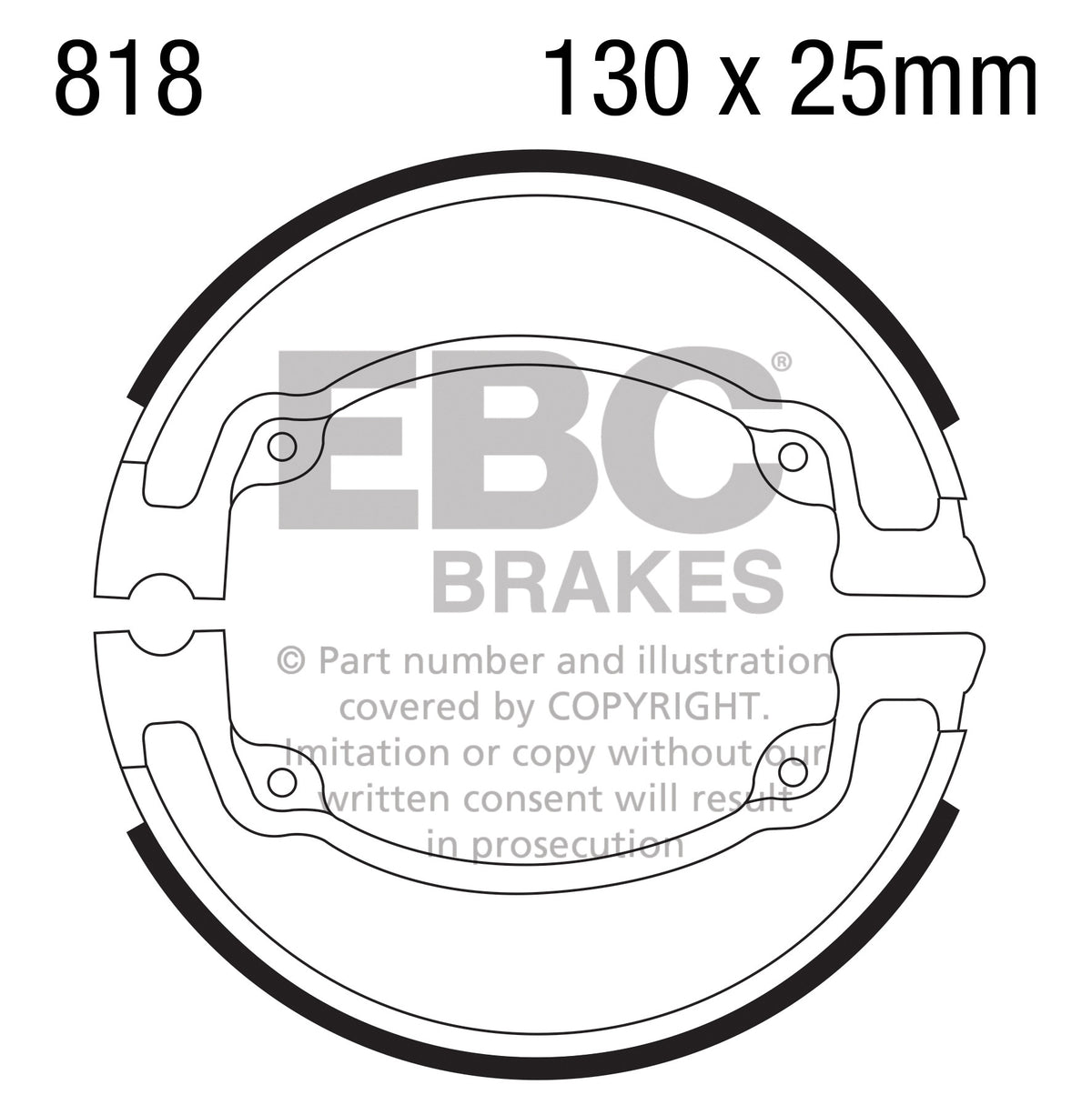 EBC Brakes Szczęki hamulcowe EBC 818 (1 kpl.)