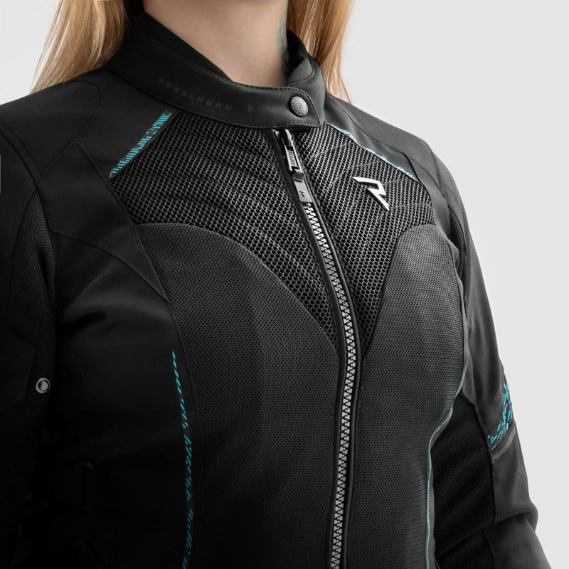 KURTKA MOTOCYKLOWA TEKSTYLNA DAMSKA REBELHORN JAX BLACK BLUE WXS