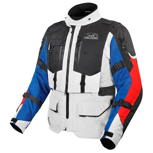 KURTKA LS2 BREAKOUT MAN GREY BLUE RED