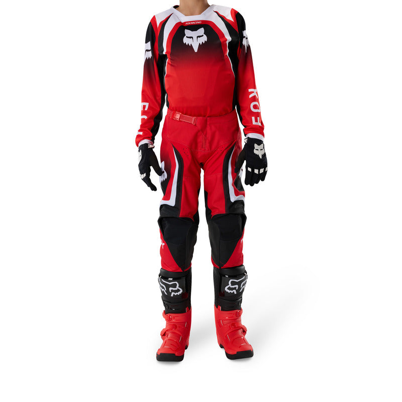 SPODNIE MOTOCYKLOWE JUNIOR FOX 180 FRAME RED 22
