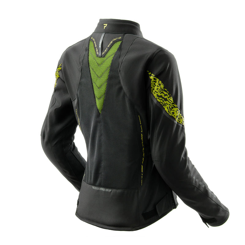 KURTKA MOTOCYKLOWA TEKSTYLNA DAMSKA REBELHORN JAX BLACK FLUO YELLOW WXS