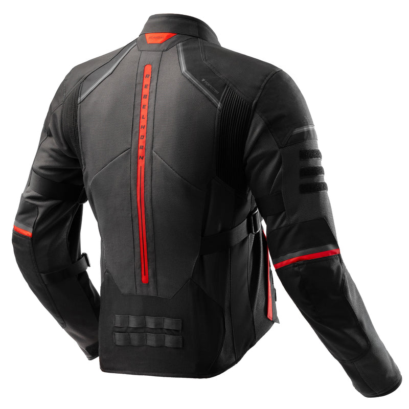 KURTKA MOTOCYKLOWA TEKSTYLNA REBELHORN SCANDAL 3 DARK GREY BLACK RED