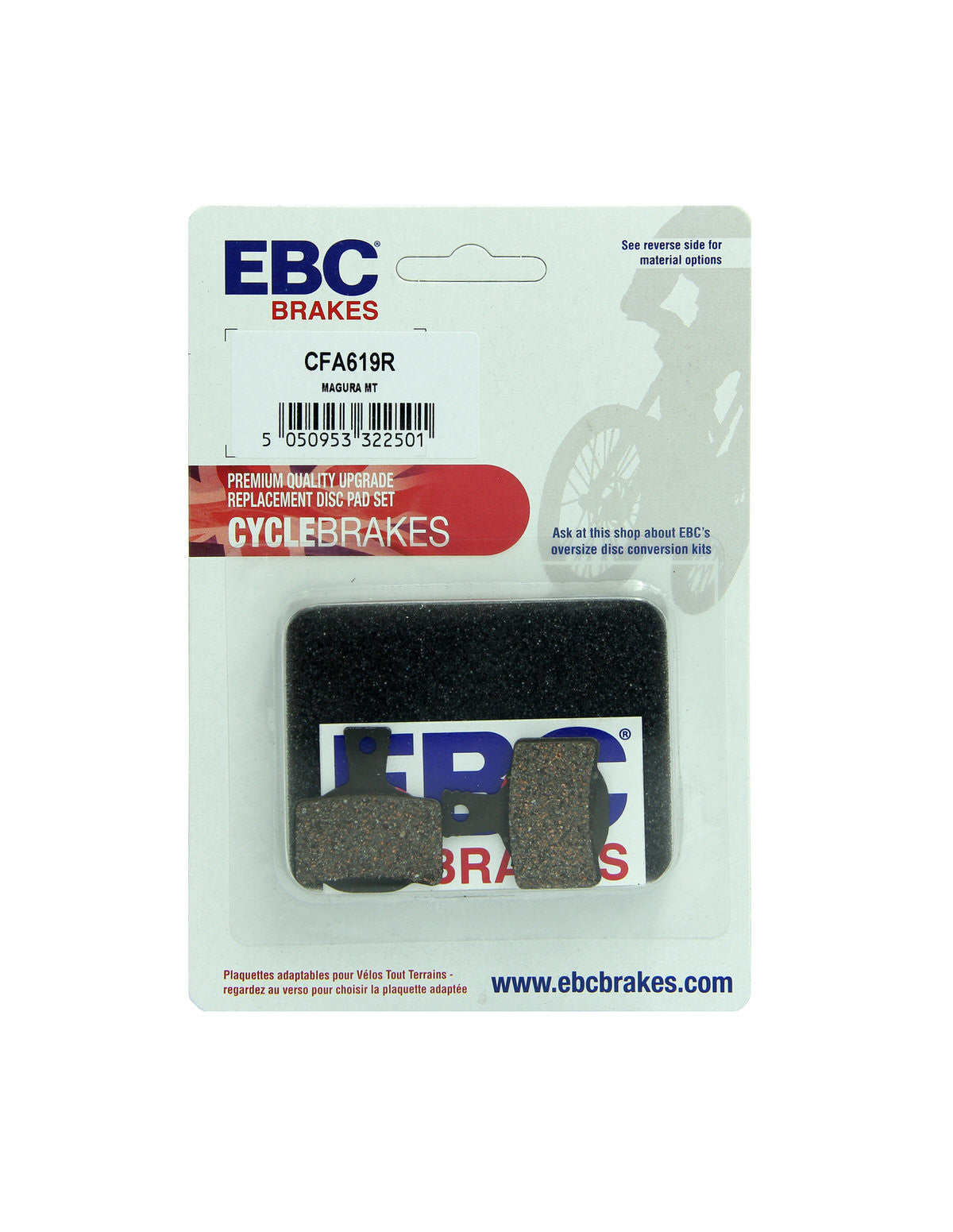 CFA619R - Klocki hamulcowe rowerowe (organiczne wyczynowe) EBC Brakes