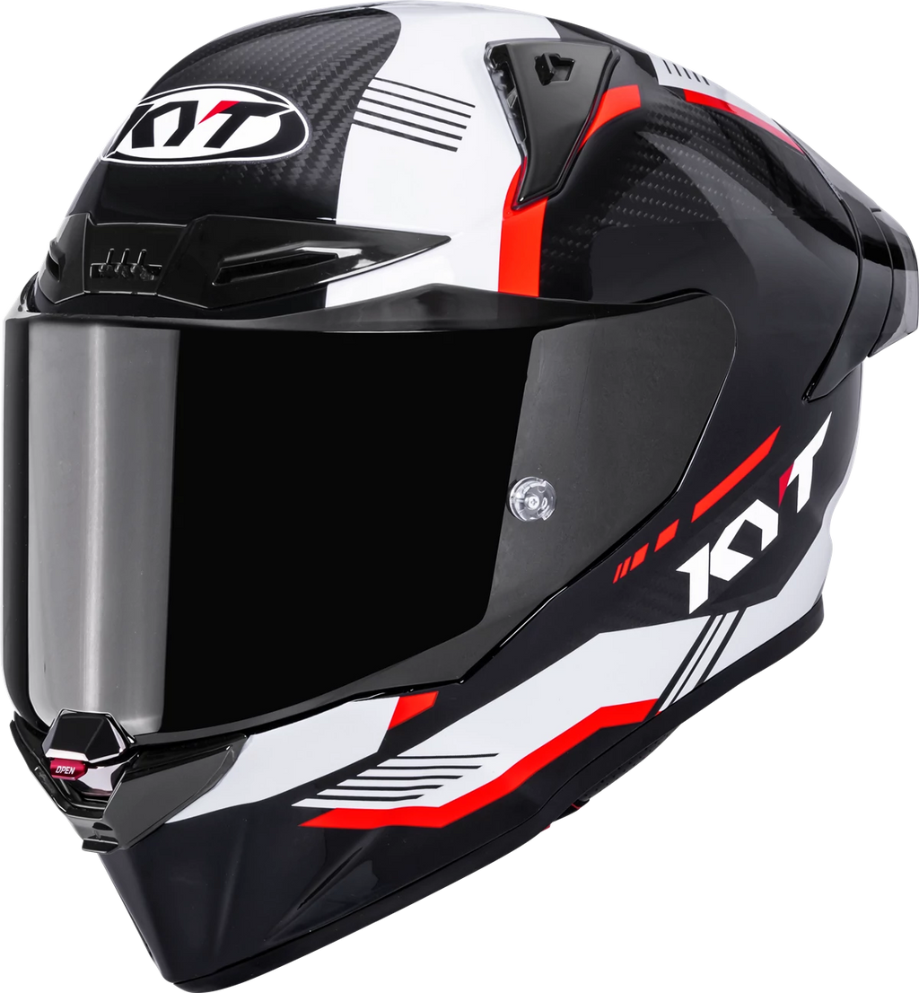 Kask motocyklowy KYT R1R CARBON ZONE CZERWONY E06