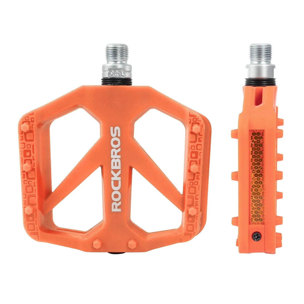 Pedały rowerowe platformowe Rockbros BP2602 nylonowe łożyska maszynowe 9/16 MTB POMARAŃCZOWE