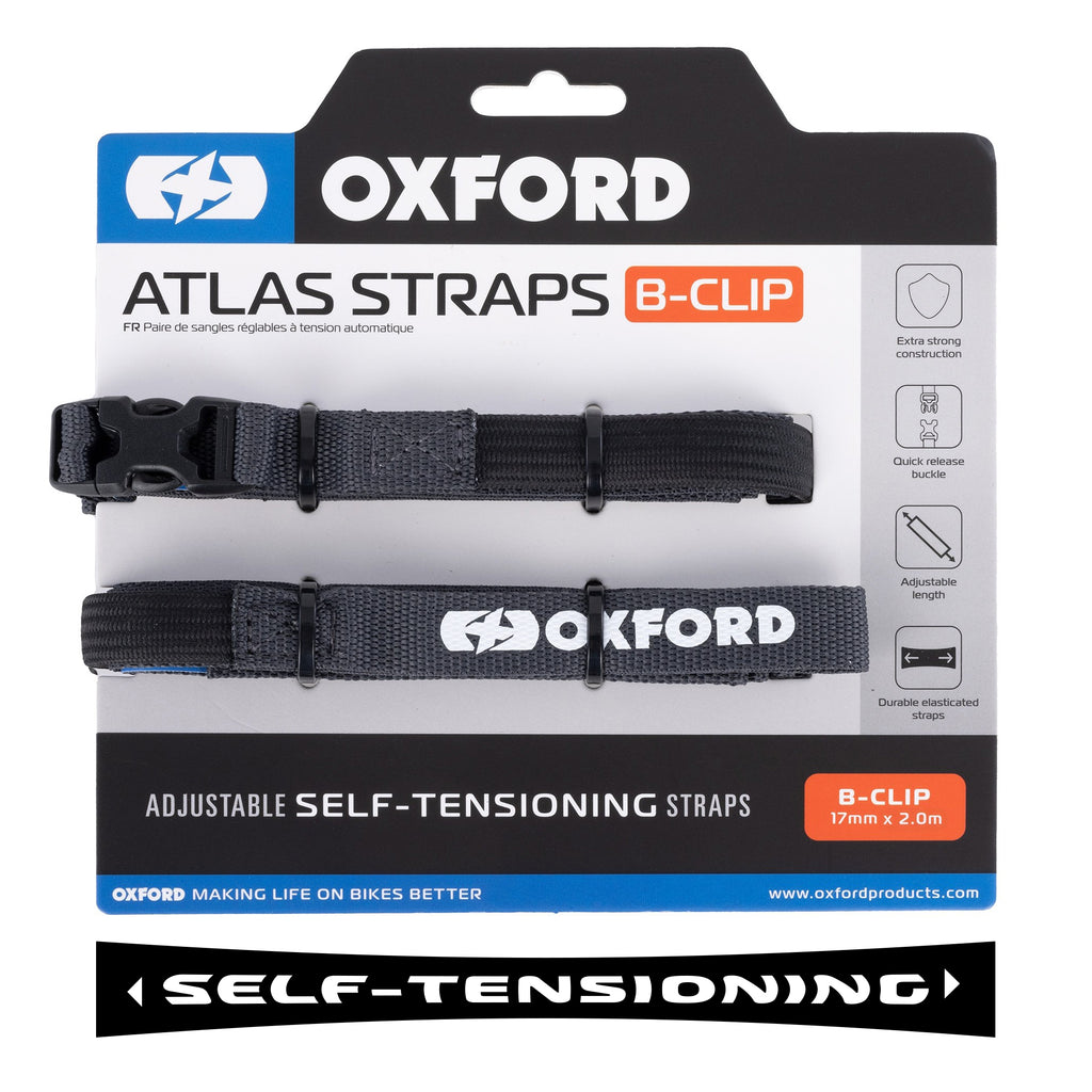 OXFORD PASY TRANSPORTOWE ATLAS B-CLIP 17mm x 2M 2 SZTUKI W ZESTAWIE KOLOR SZARY