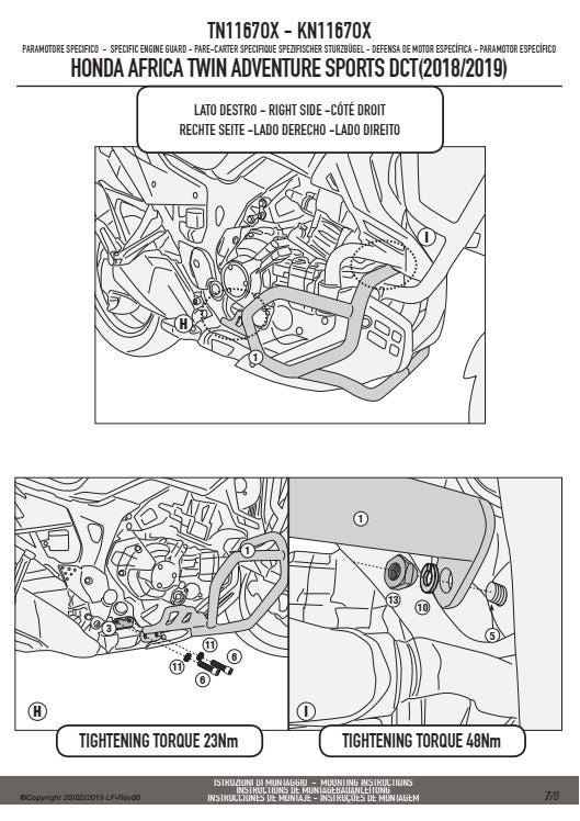 KAPPA GMOLE OSŁONY SILNIKA HONDA CRF 1000L AFRICA TWIN ADVENTURE SPORTS DCT (18-19) STAL NIERDZEWNA – zdjęcie 4
