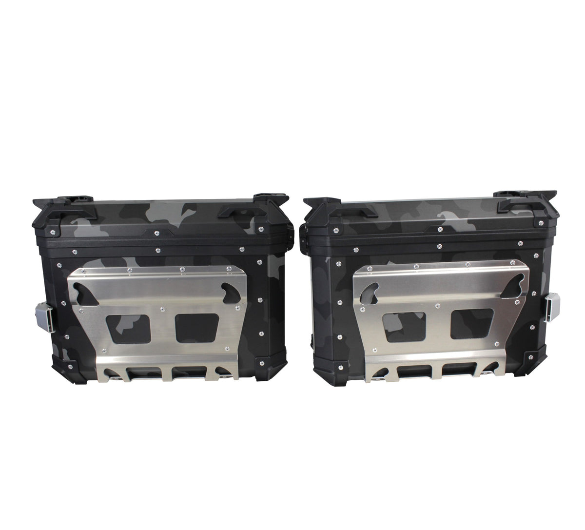 ZESTAW 3 KUFRÓW ALUMINIOWYCH (2X36L SYMETRYCZNE + 45L) COOCASE SZARY CAMO Z TORBĄ WEWNĘTRZNĄ – zdjęcie 6