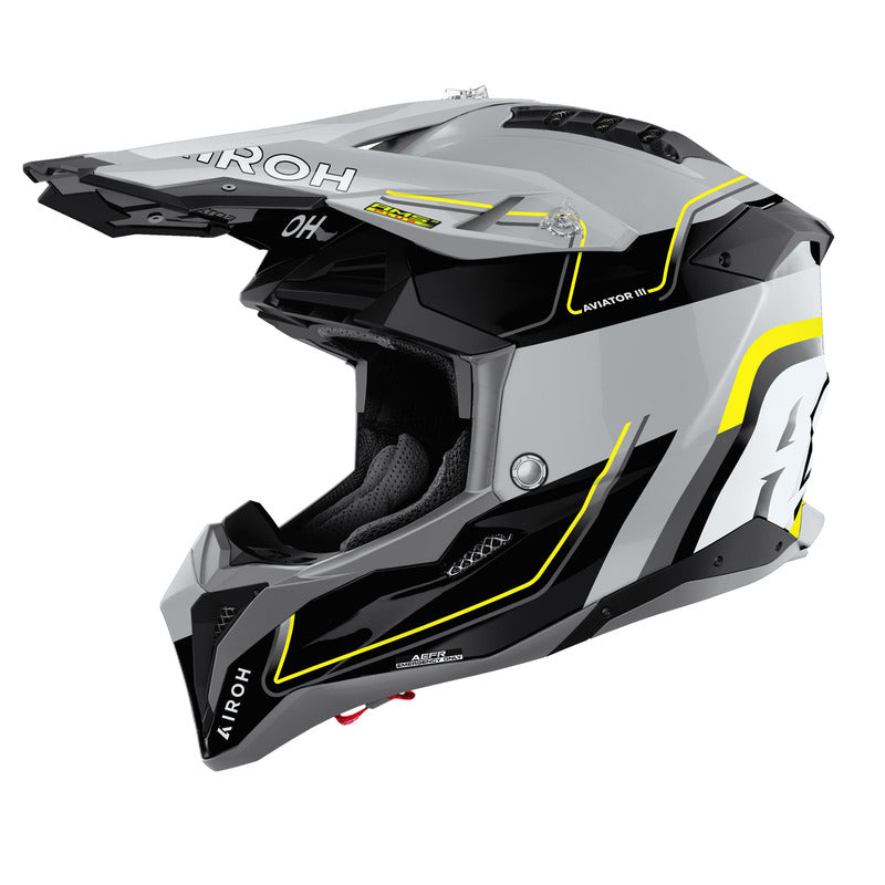 KASK MOTOCYKLOWY AIROH AVIATOR 3 LEADER YELLOW GLOSS