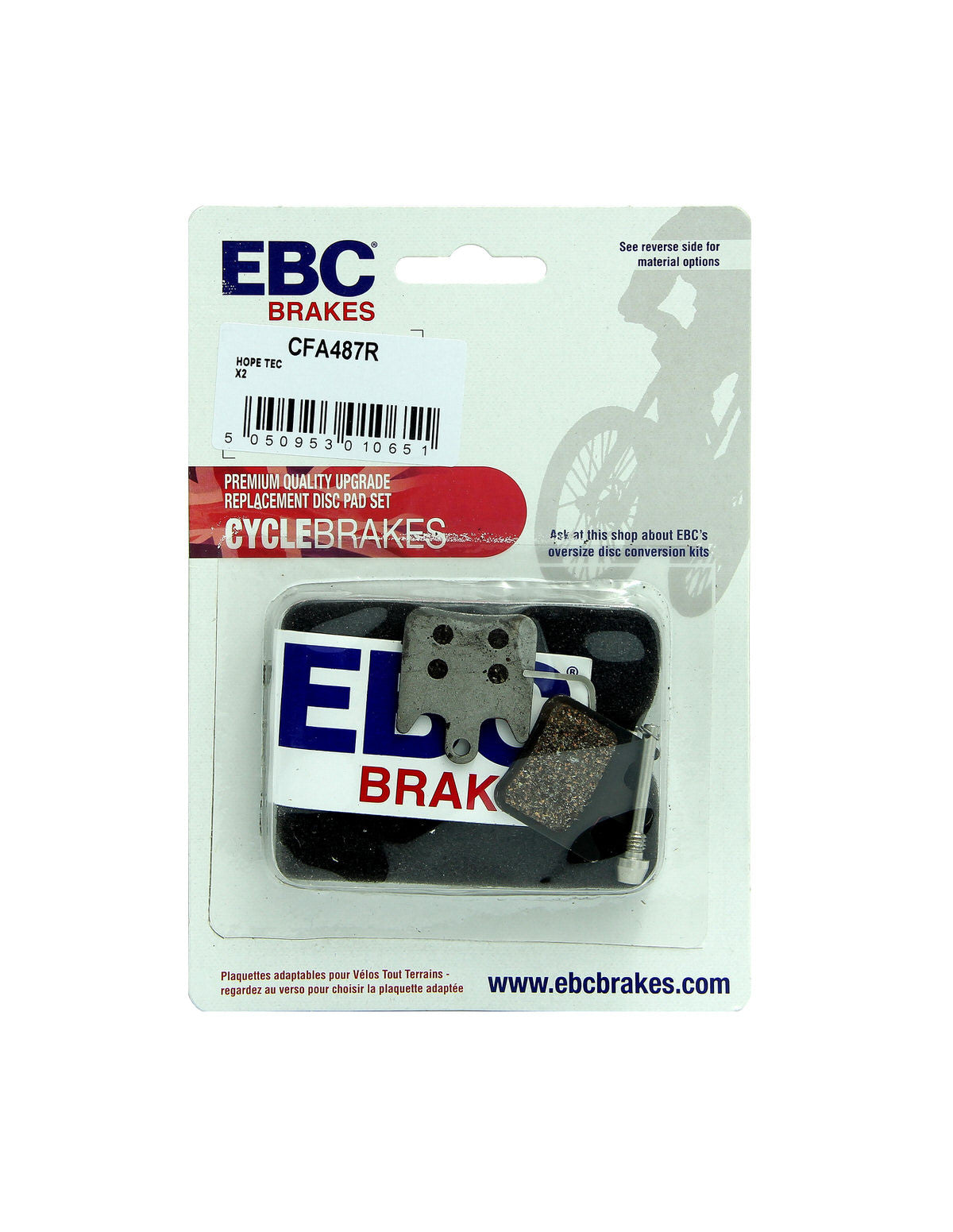 CFA487R - Klocki hamulcowe rowerowe (organiczne wyczynowe) EBC Brakes