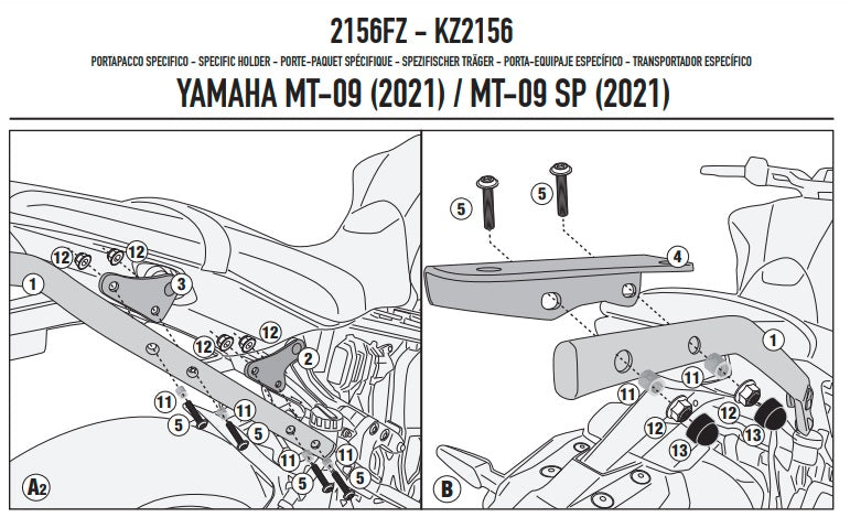 KAPPA STELAŻ KUFRA CENTRALNEGO YAMAHA MT-09 '21-'22, MT-09 SP '21-'22 (BEZ PŁYTY) – zdjęcie 3