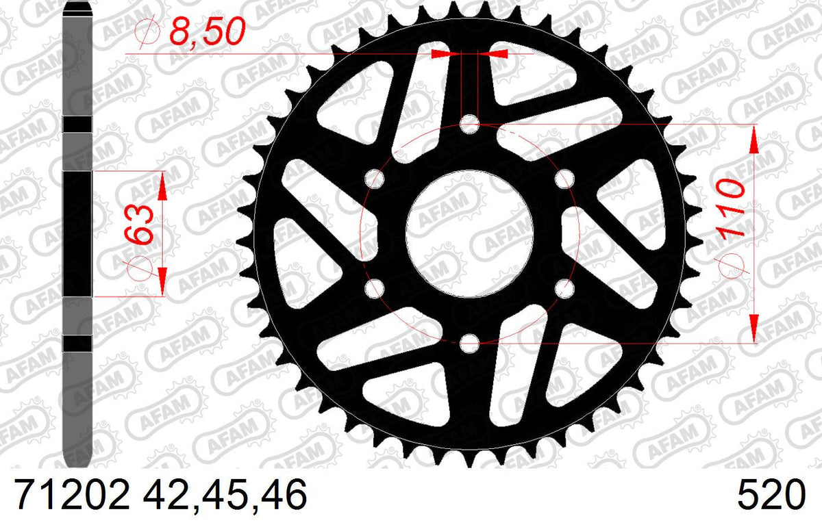 Zestaw napędowy UNIBEAR + AFAM do KTM 390 Adventure / 390 Duke / 390 Duke ABS 2014-2024 łańcuch i zębatki – zdjęcie 3