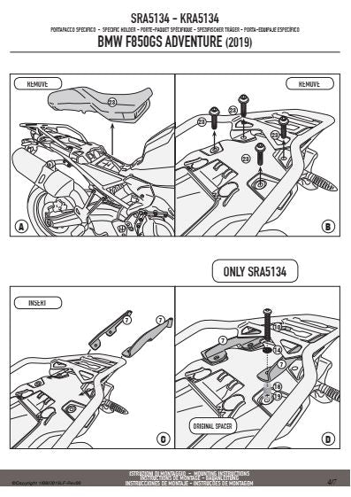 KAPPA STELAŻ KUFRA CENTRALNEGO BMW F 850/900GS Adventure (19-25) ALUMINIOWY MONOKEY – zdjęcie 2