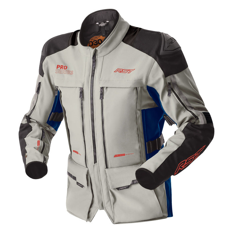 KURTKA MOTOCYKLOWA TEKSTYLNA RST PRO SERIES ADVENTURE D3O SILVER BLUE S