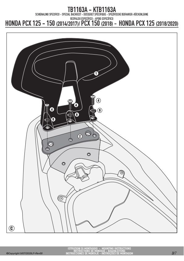 KAPPA OPARCIE PASAŻERA HONDA PCX 125 (18 -20), PCX 125-150 (14-17), PCX 150 (18) – zdjęcie 3