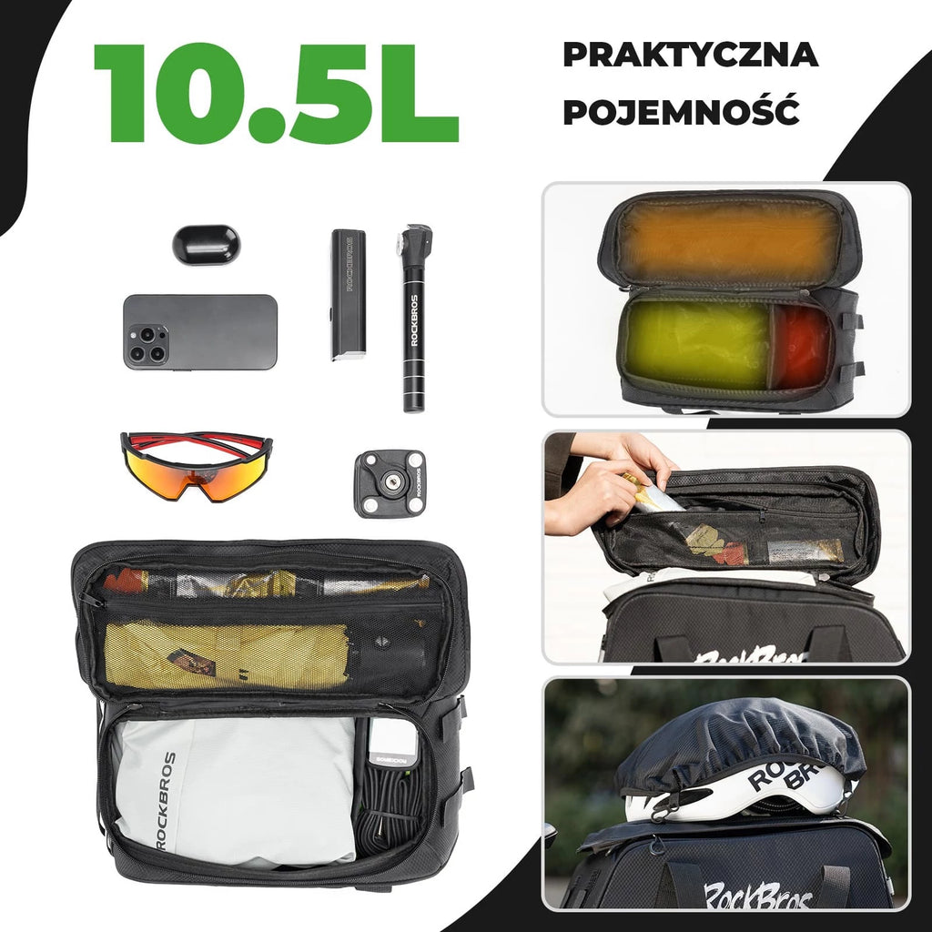 Torba na bagażnik rowerowy Rockbros A41 10,5 l plecak na ramię wodoodporna