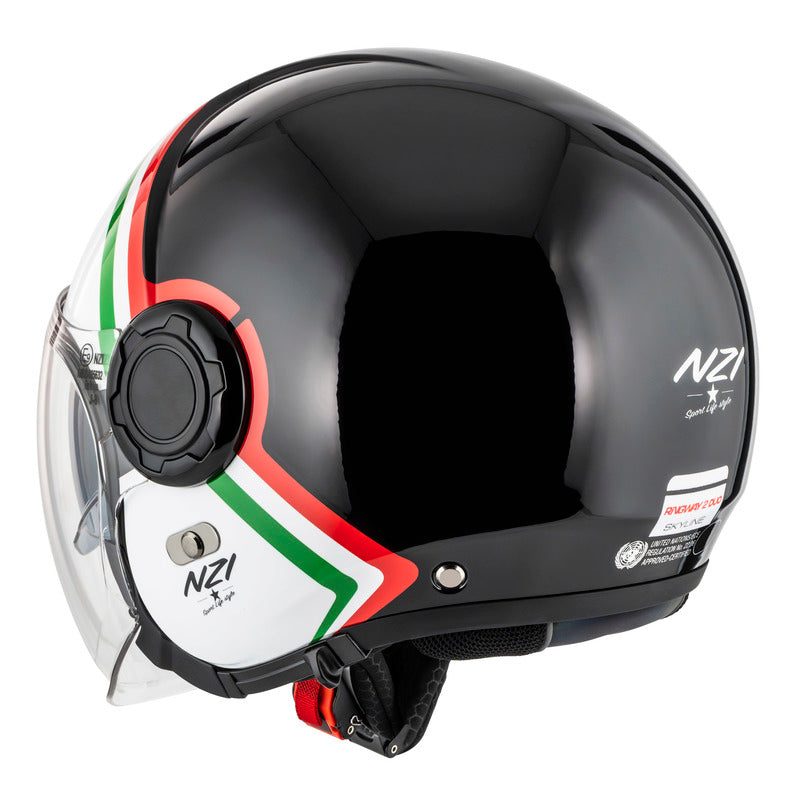 KASK MOTOCYKLOWY NZI RINGWAY 2 DUO SKYLINE BLACK WHITE ITALY XS