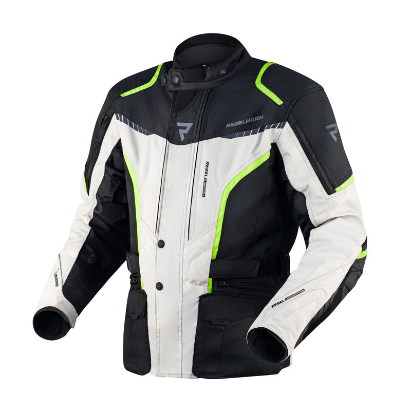 KURTKA MOTOCYKLOWA TEKSTYLNA REBELHORN HIKER 3 BLACK GREY FLUO YELLOW