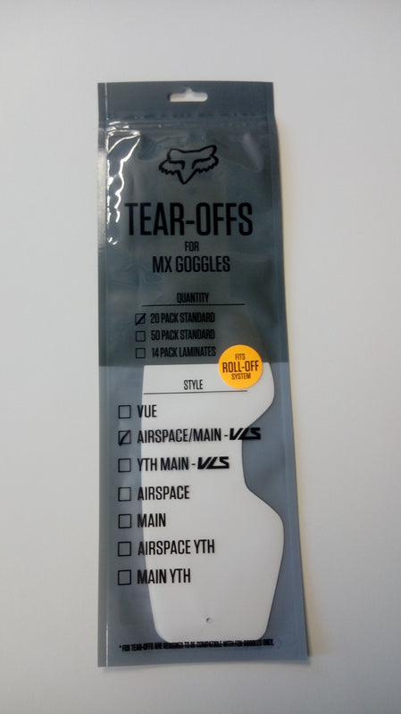 ZRYWKI TEAR-OFF DO GOGLI FOX AIRSPACE/MAIN 2 STD TEAR OFF CLEAR
