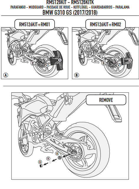 KAPPA MOCOWANIE BŁOTNIKA KRM01 I KRM02 BMW G 310GS '17-21 – zdjęcie 2