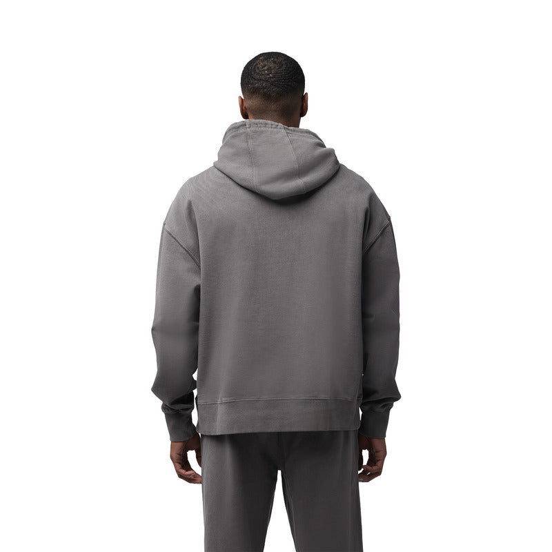 BLUZA Z KAPTUREM FOX WORDMARK OVERSIZED FLEECE PO PEWTER