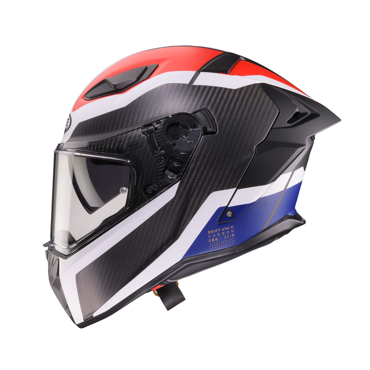 CABERG KASK INTEGRALNY Z BLENDĄ MODEL DRIFT EVO II CARBON CBR KOLOR CZARNY/NIEBIESKI/CZERWONY MAT