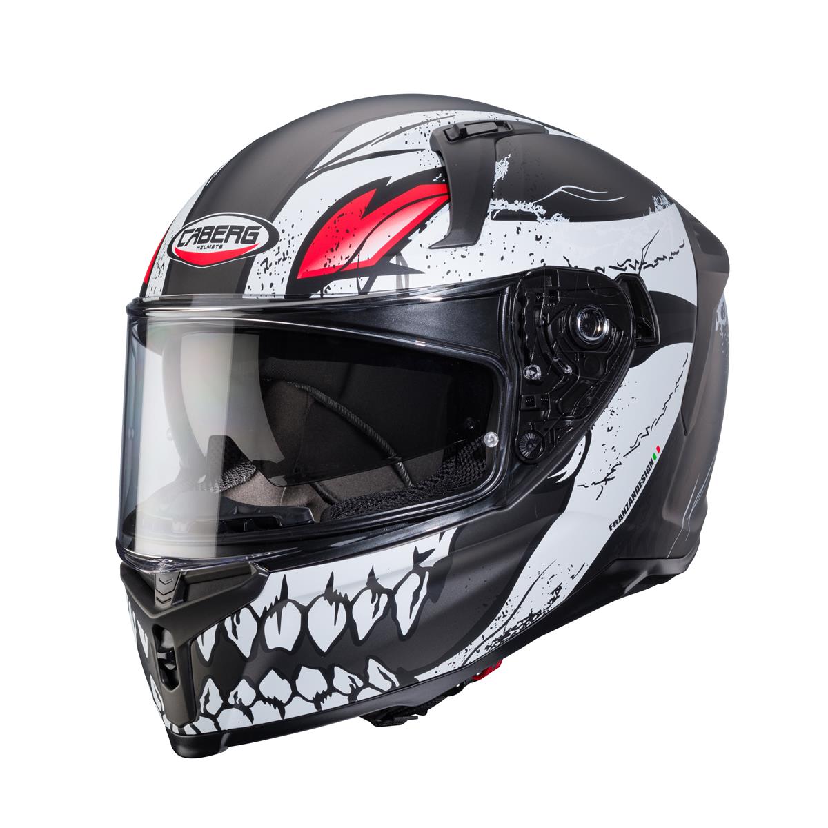 CABERG PROMOCJA KASK INTEGRALNY AVALON X PUNK KOLOR SZARY MAT/BIAŁY/CZERWONY – zdjęcie 5