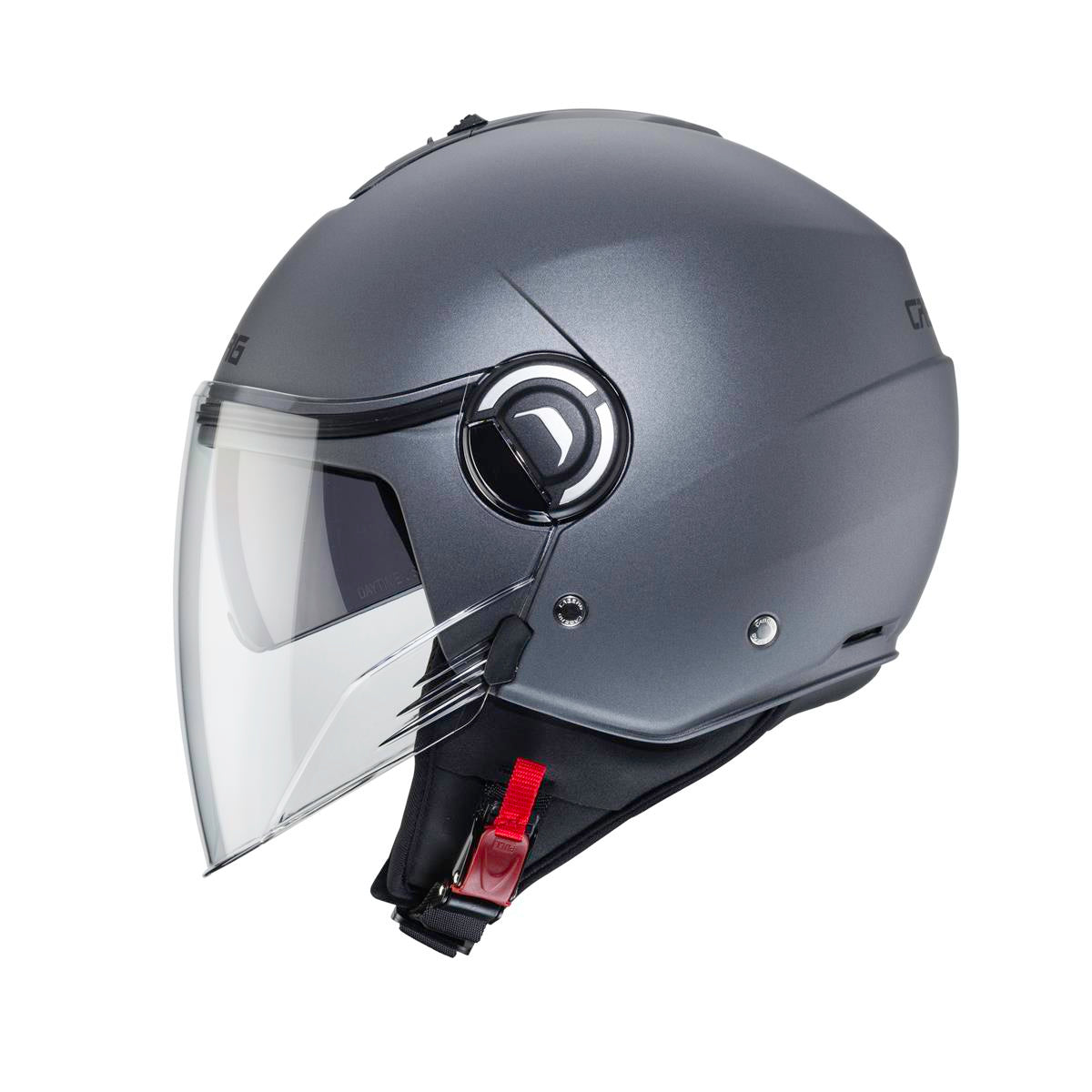 CABERG KASK OTWARTY JET Z BLENDĄ MODEL RIVIERA V4X SOLID KOLOR SZARY MAT - GUNMETAL – zdjęcie 2