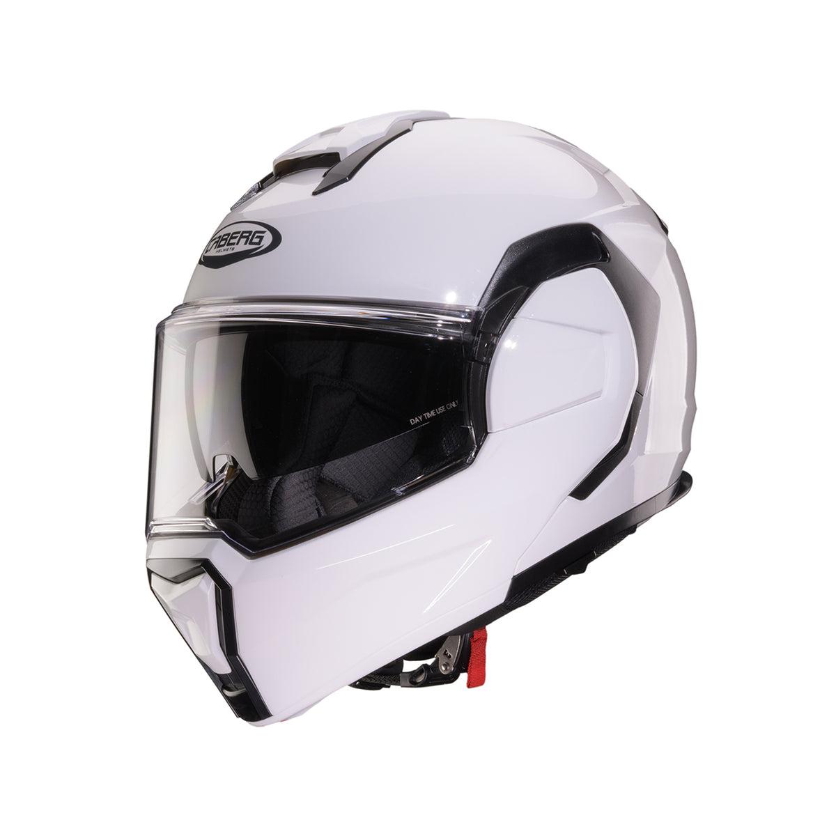 CABERG KASK SZCZĘKOWY FLIP-BACK (SZCZĘKA DO TYŁU) MODEL TRIP SOLID KOLOR BIAŁY POŁYSK (PINLOCK W ZESTAWIE)