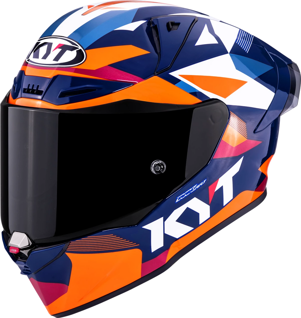 Kask motocyklowy KYT R1R DIAMOND NIEBIESKI/POMARAŃCZOWY E06