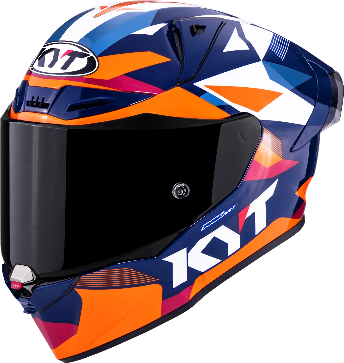 Kask motocyklowy KYT R1R DIAMOND NIEBIESKI/POMARAŃCZOWY E06