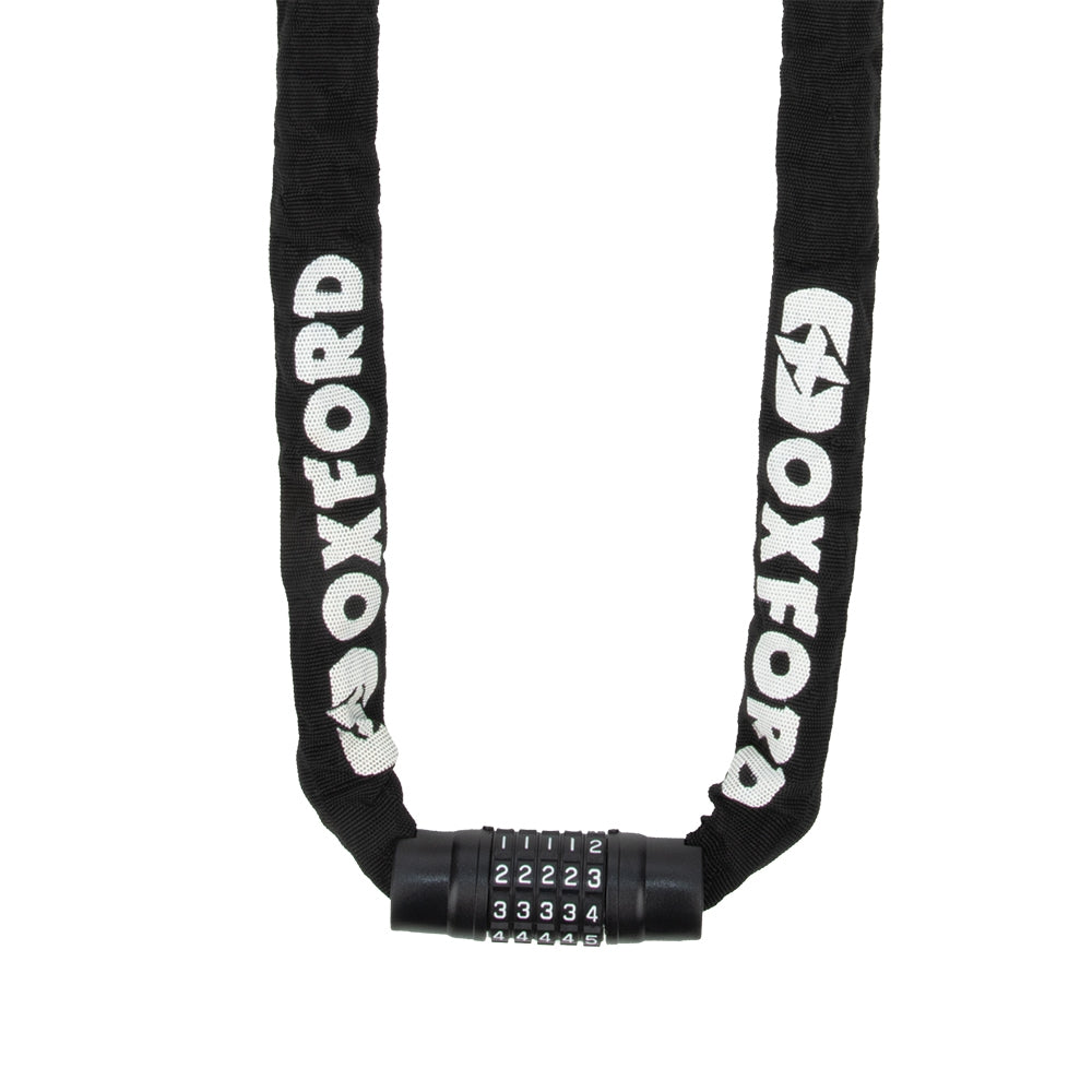 OXFORD PROMOCJA ŁAŃCUCH ZABEZPIECZENIE ANTYKRADZIEŻOWE COMBI CHAIN 8MM x 1.5M (OCZKO 8MM) - (ZAMKNIĘCIE NA SZYFR)