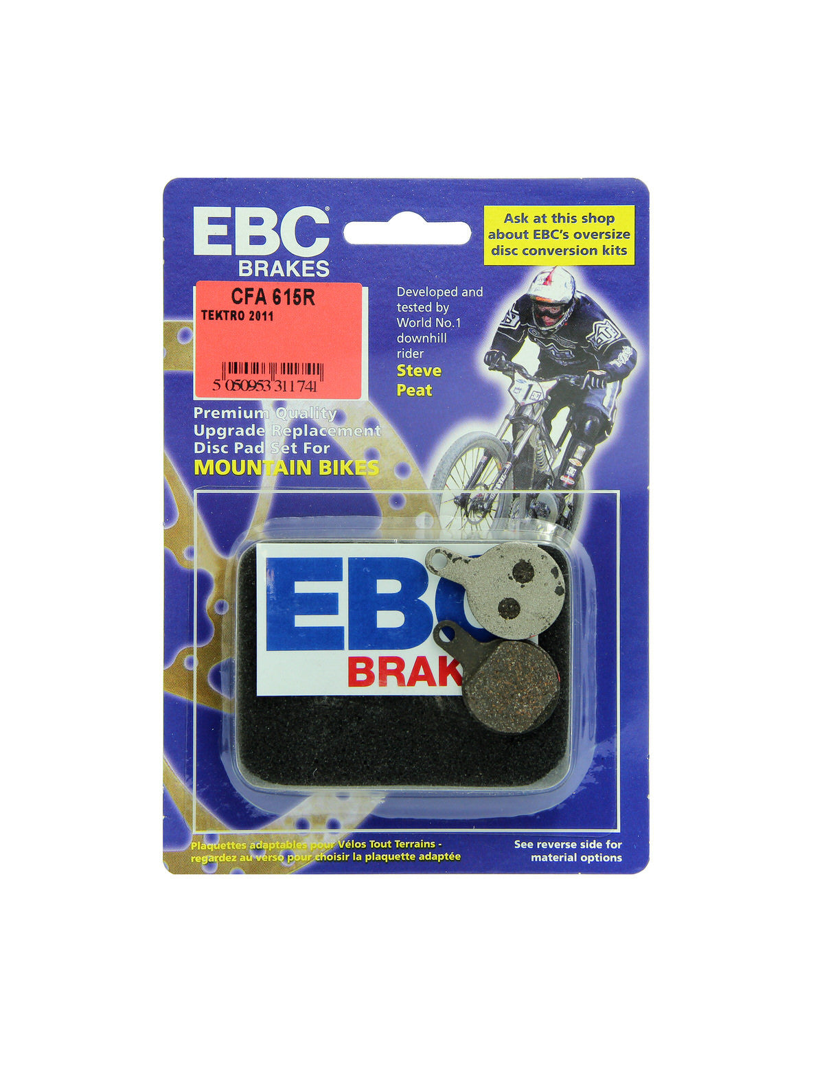 CFA615R - Klocki hamulcowe rowerowe (organiczne wyczynowe) EBC Brakes