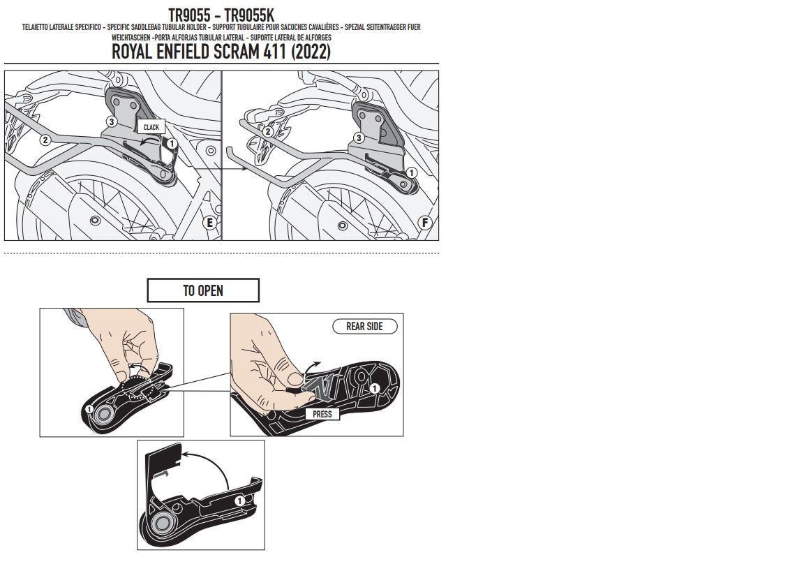 KAPPA STELAŻ POD TORBY (SAKWY) BOCZNE SZYBKIEGO MONTAŻU REMOVE-X ROYAL ENFIELD SCRAM 411 '22-'24, – zdjęcie 3