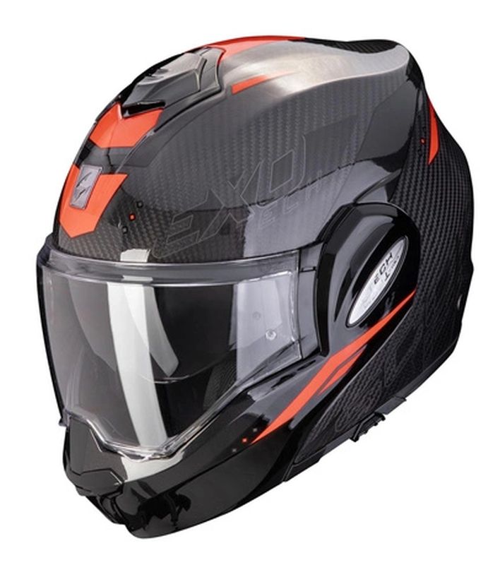 SCORPION KASK SZCZĘKOWY (SZCZĘKA DO TYŁU) EXO-TECH CARBON ROVER BK-RED KOLOR CZARNY/CZERWONY