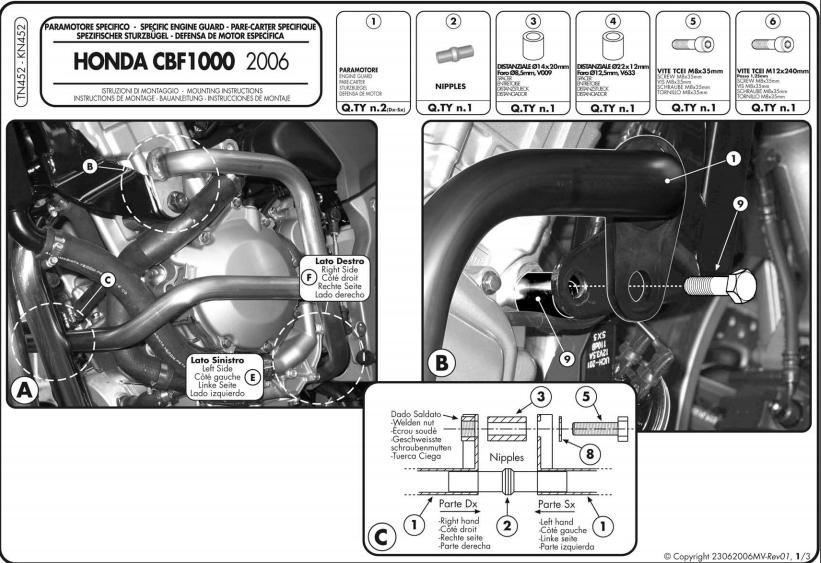 GIVI OSŁONA SILNIKA GMOLE - HONDA CBF 1000 / ABS (06 > 09)