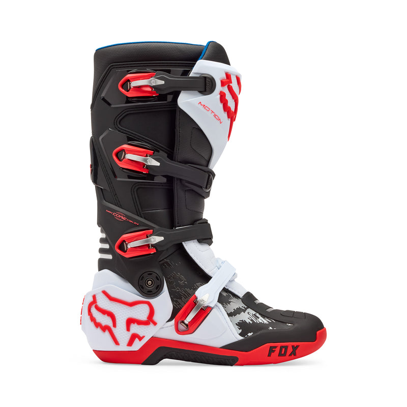 BUTY MOTOCYKLOWE FOX MOTION WHITE FLUO RED