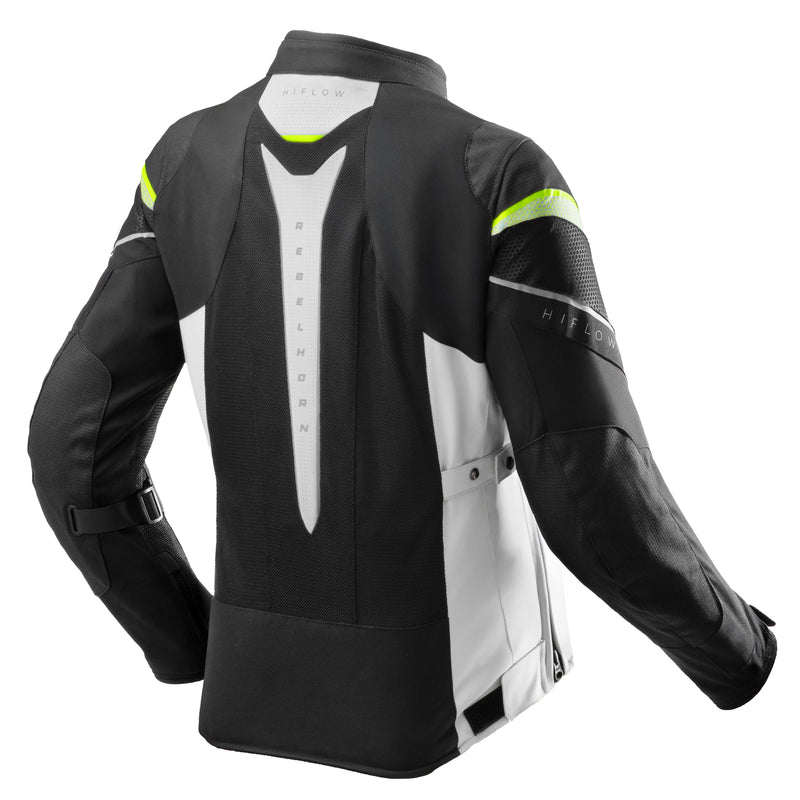 KURTKA MOTOCYKLOWA TEKSTYLNA DAMSKA REBELHORN HIFLOW 5 BLACK GREY FLUO YELLOW WXS