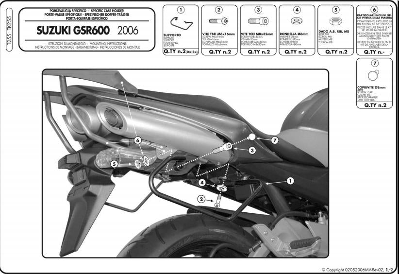 KAPPA STELAŻ POD TORBY (SAKWY) BOCZNE SUZUKI GSR 600 '06-'11 – zdjęcie 2