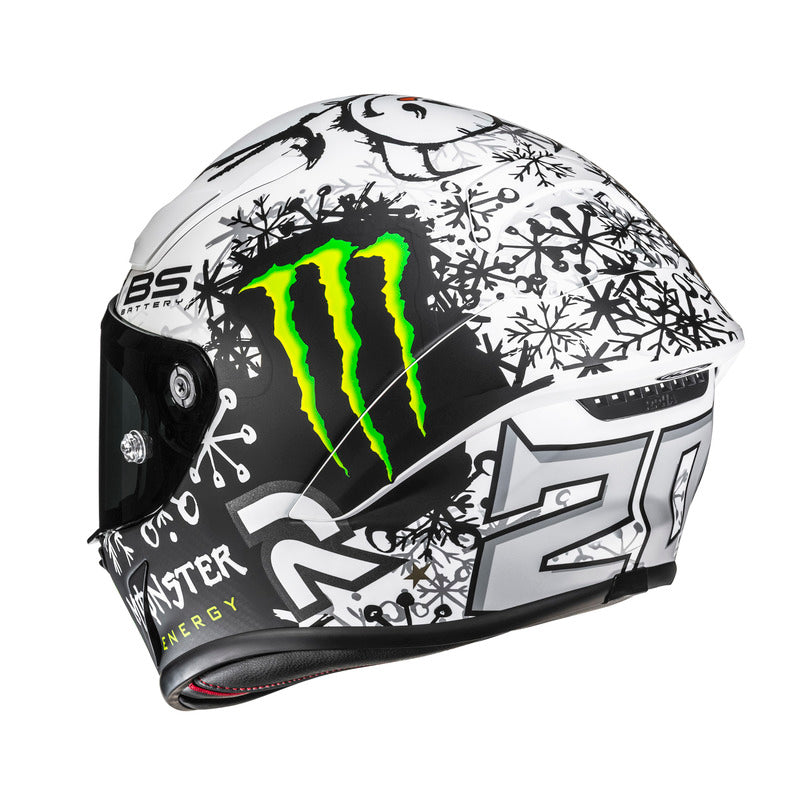 KASK MOTOCYKLOWY HJC RPHA1 V2 CARBON QUARTARARO SNOW DIABLO REPLICA BLACK WHITE