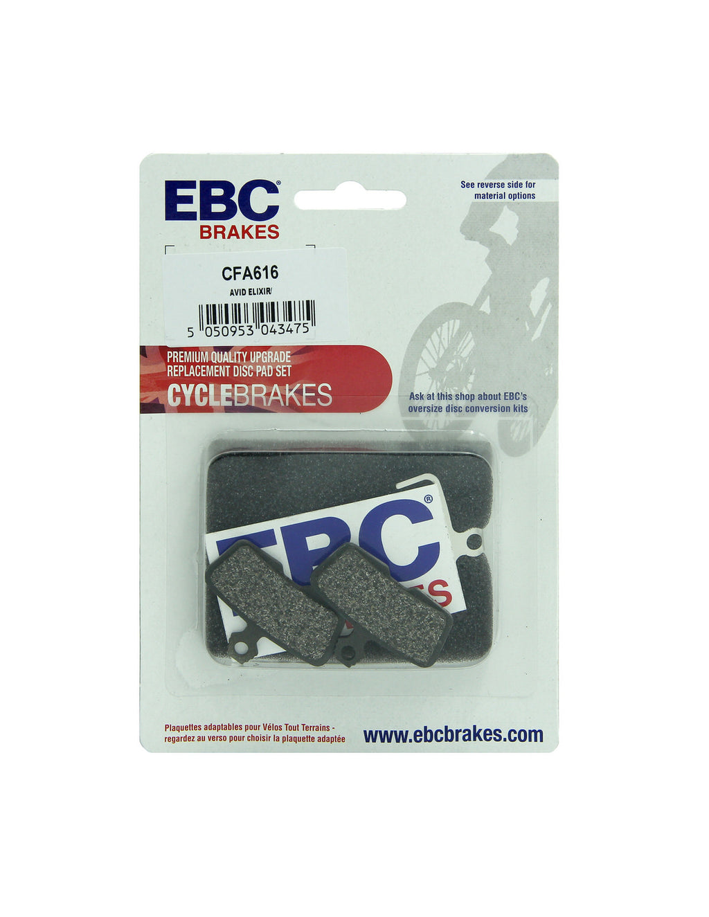 CFA616 - Klocki hamulcowe rowerowe (organiczne) EBC Brakes – zdjęcie 2