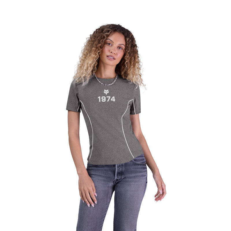 T-SHIRT DAMSKI FOX MOTO-X FITTED HEATHER GRAPHITE