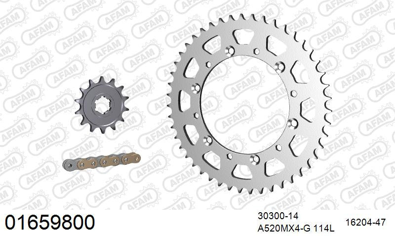 Zestaw napędowy AFAM do KAWASAKI KX 500 C1,D1,E1,E2,E3,E4,E5,E6,E7,E8,E9,E10,E11,E12,E13,E14,E15,E16