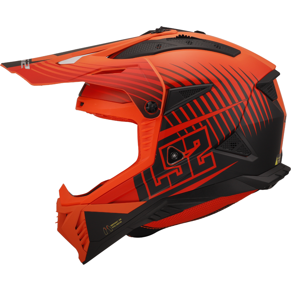 KASK LS2 MX708 FAST II DUCK MATT ORANGE RED