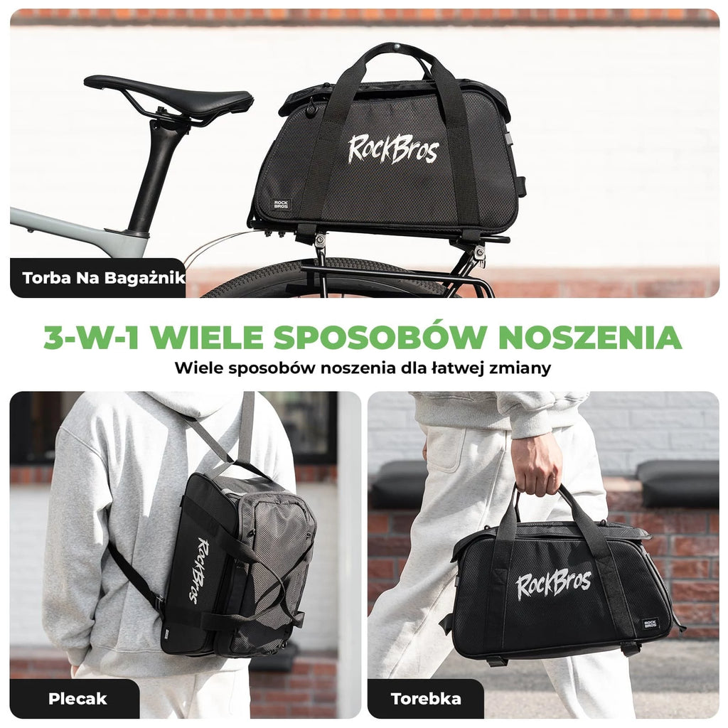 Torba na bagażnik rowerowy Rockbros A41 10,5 l plecak na ramię wodoodporna