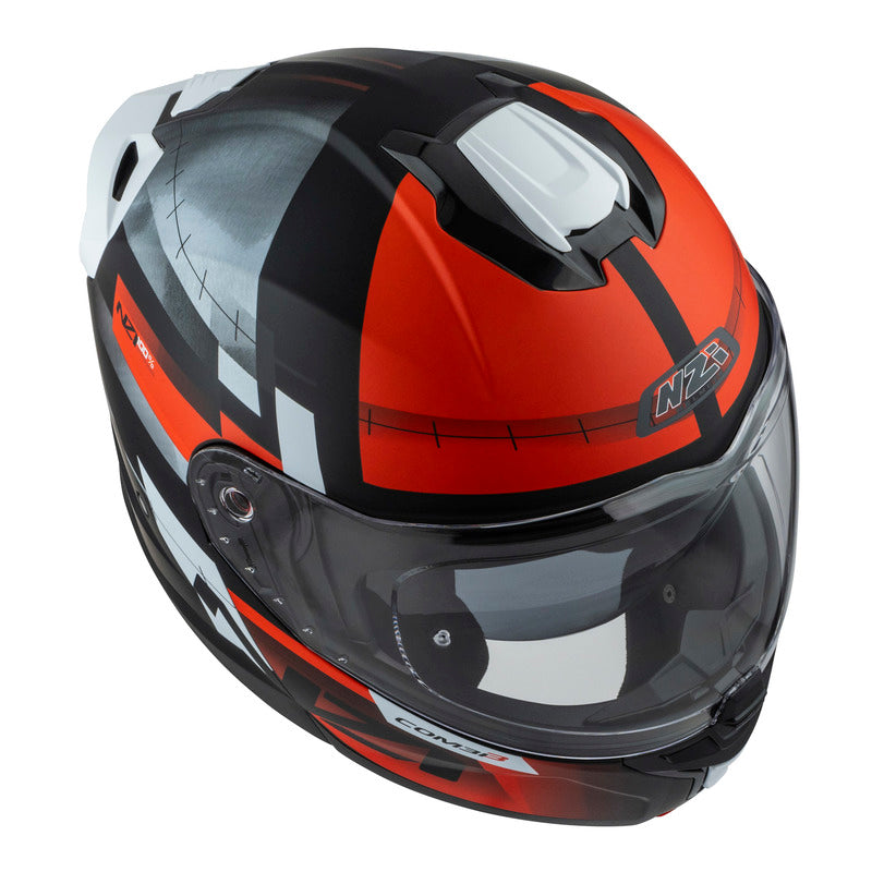 KASK MOTOCYKLOWY NZI COMBI 3 DUO METRIC BLACK RED MATT XS