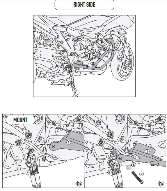 KAPPA GMOLE OSŁONY SILNIKA BMW S 1000 XR (20-25) CZARNE – zdjęcie 5