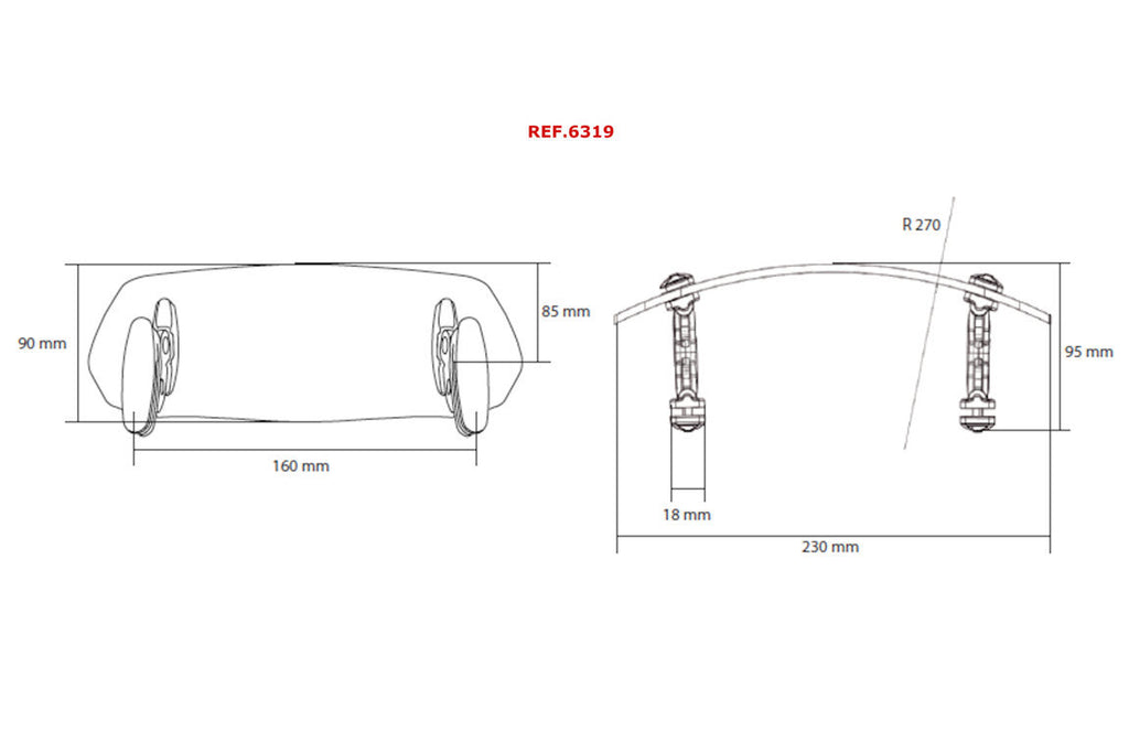 REGULOWANY DEFLEKTOR PUIG DO SZYB I OWIEWEK 23X9 CM (CLIP-ON) LEKKO PRZYCIEMNIONA