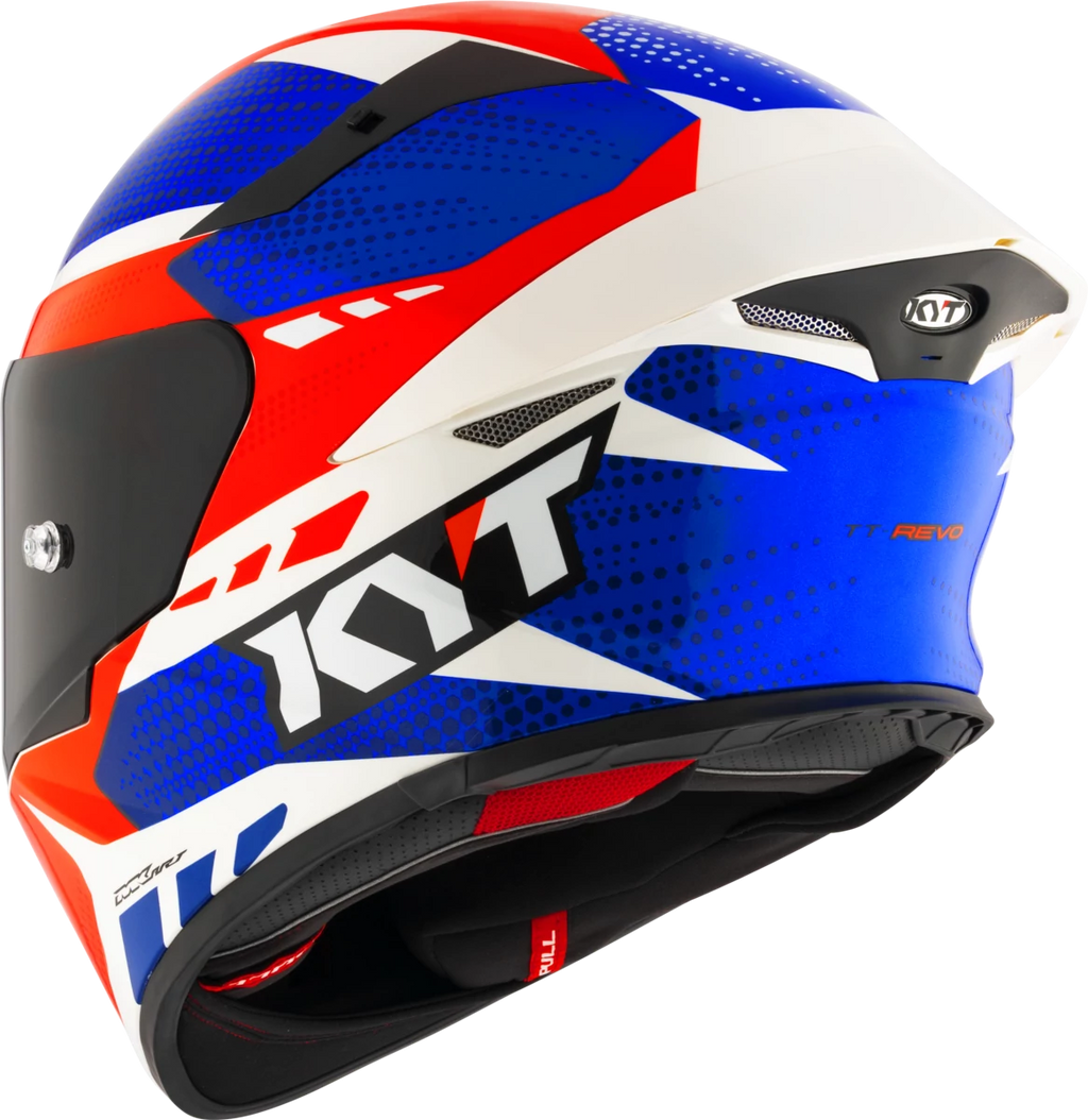 Kask motocyklowy KYT TT-REVO GEAR Niebieski/Czerwony
