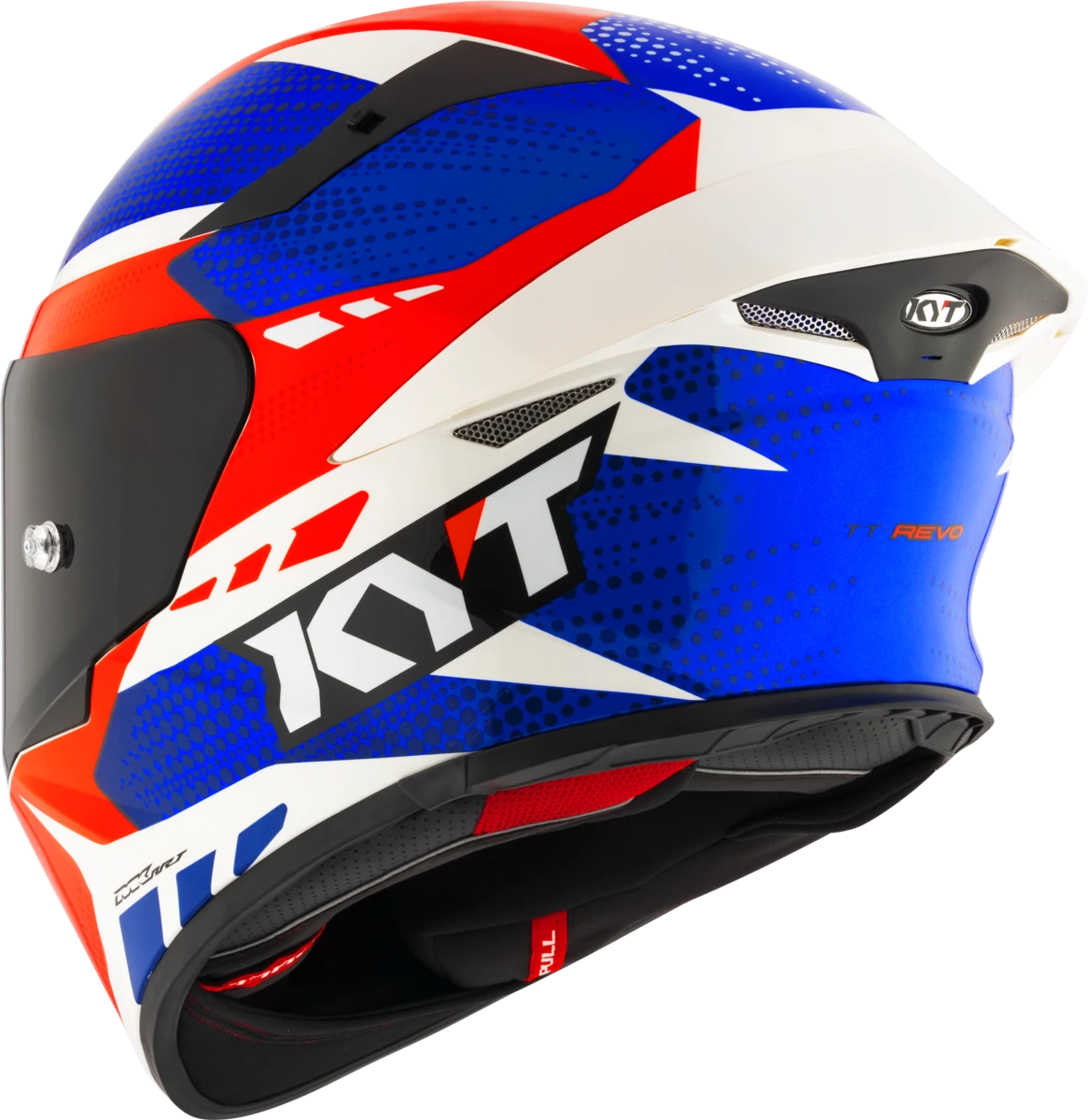 Kask motocyklowy KYT TT-REVO GEAR Niebieski/Czerwony